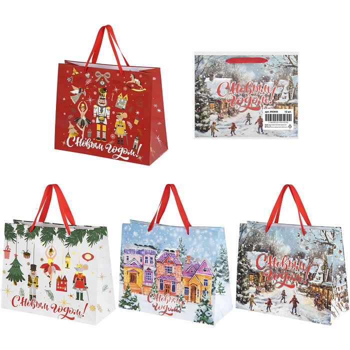 Пакет "Winter Wonderland" МИКС ЗОЛОТАЯ СКАЗКА 26х13х32см 592443