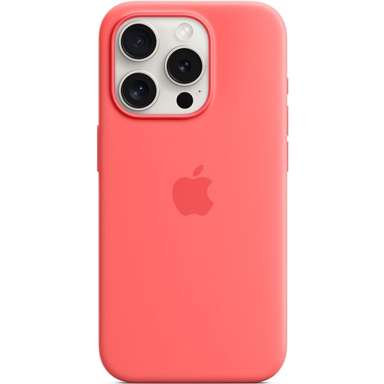 Силиконовый чехол SILICONE CASE MagSafe для iPhone 15 Pro №10 Guava (АНИМАЦИЯ в цвет чехла)
