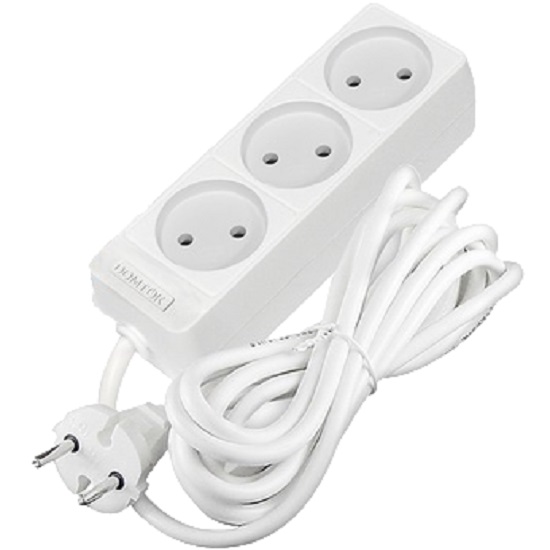 Сетевой удлинитель  3.0м DOMTOK 3гн.,ПВС 2*1  2,2кВт б/з