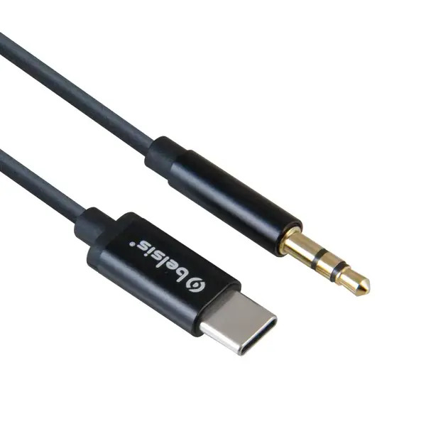 Кабель Jack 3.5 <--> Type-C  1.0м Belsis BW1624 черный