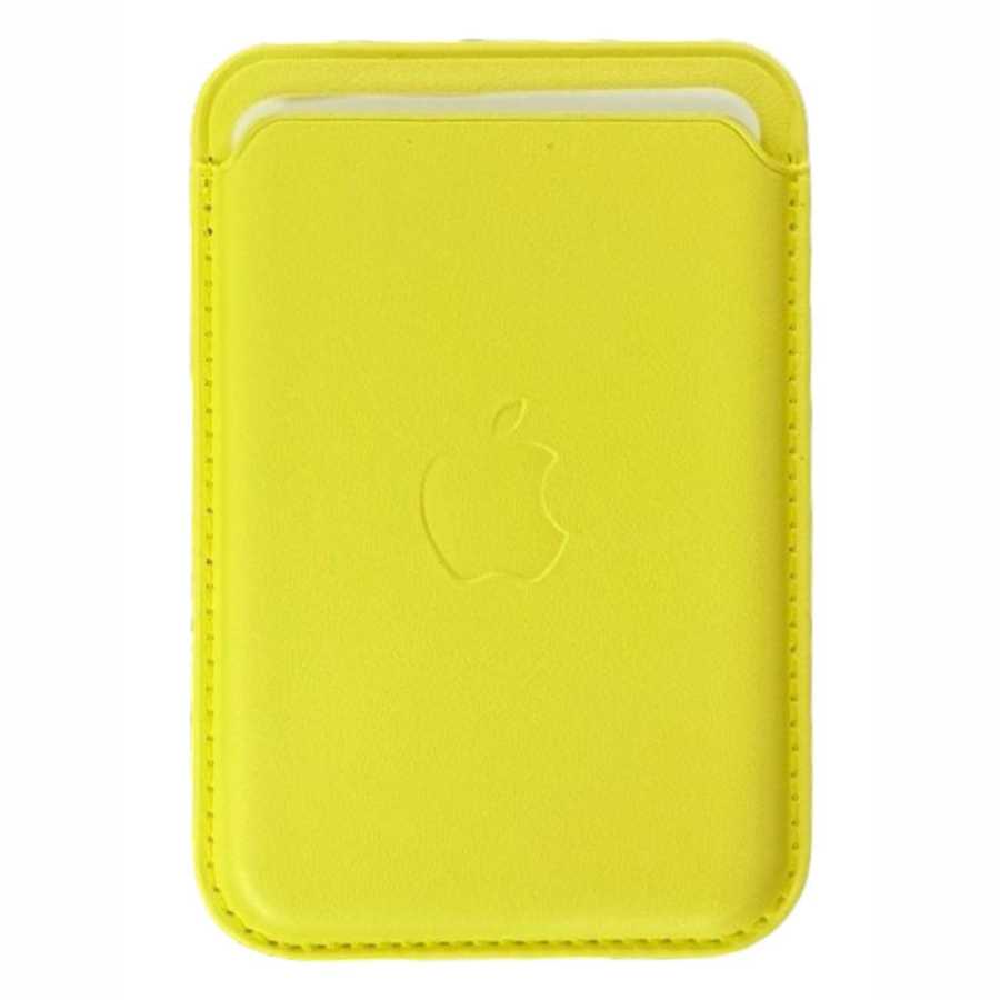 Кошелек для карт Leather Card Holder (№08 Лимонный) с анимацией (крепкий магнит)