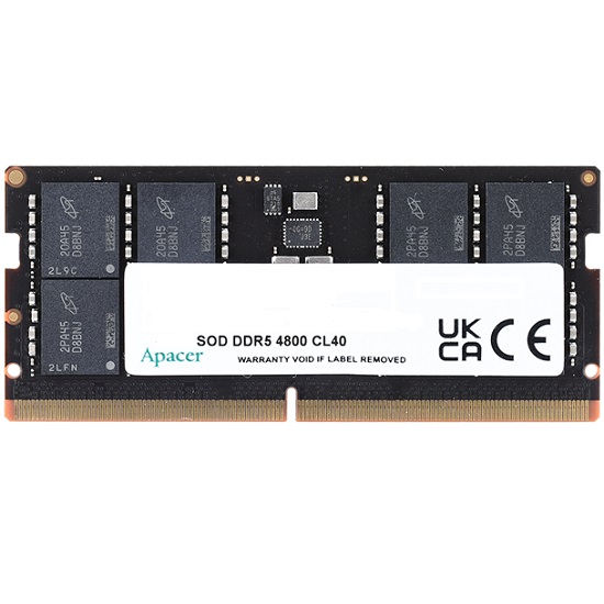 Оперативная память DDR5 16Gb Apacer 4800 SO-DIMM (PC5-38400) CL40 1.1V (Retail) (AS16GHB48CTBBGH/FS.16G2A.PTH)