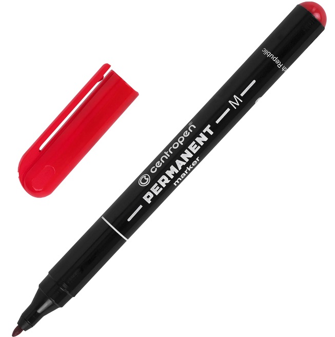 Маркер перманентный 1мм красный  Centropen арт.2846/1к