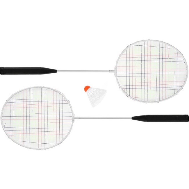 Бадминтон, набор 3 предмета: 2 металлические ракетки, волан, цвета МИКС