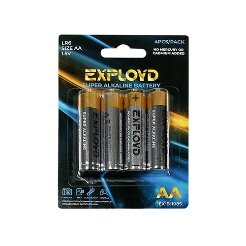 Элемент питания EXPLOYD LR06 BL-4 Super Alkaline (4/40/400), (арт.EX-B-1085)