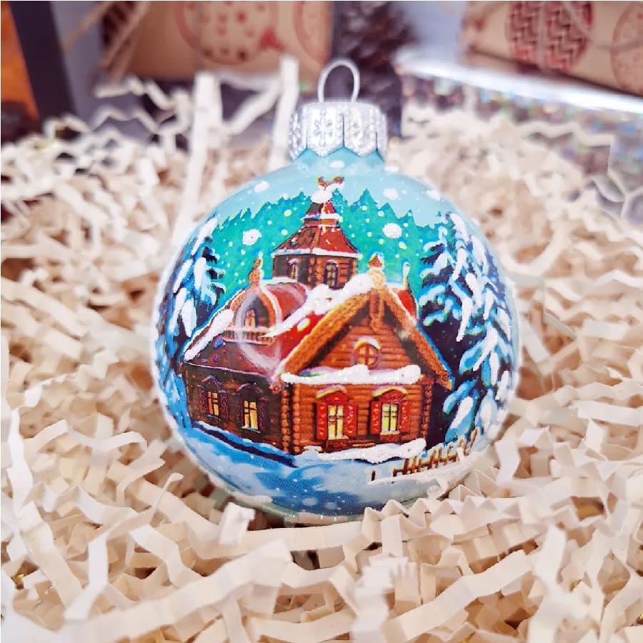 Шар "Волшебный домик", 65мм, в подарочной упаковке КУ-65-214177/1