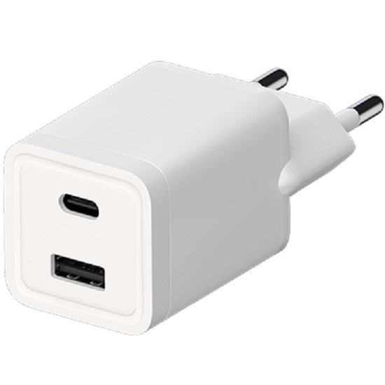 Сетевое ЗУ 1USB/1Type-C 3A MAXVI A304, белое, 15W