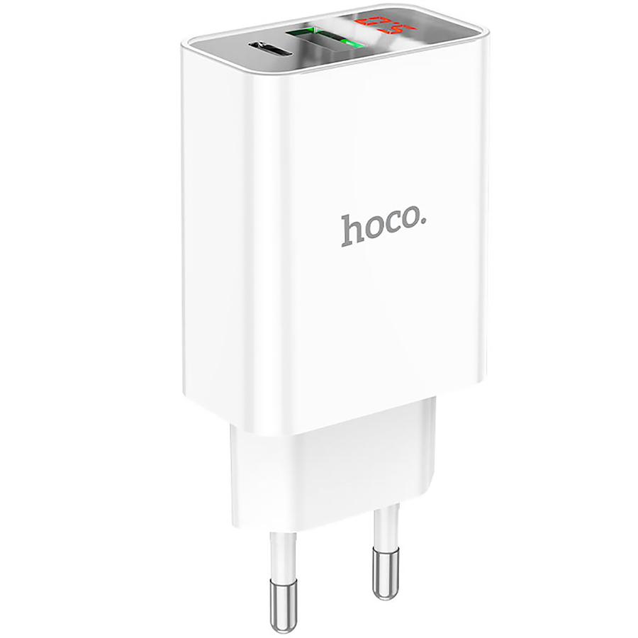 Сетевое ЗУ 1USB/1Type-C 3A HOCO C100A, белый, PD20W+QC3.0, Type-C Type-C