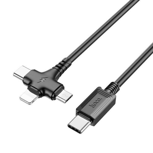 Кабель USB <--> Type-C/Lightning/microUSB  1.0м HOCO X77 Jewel, чёрный