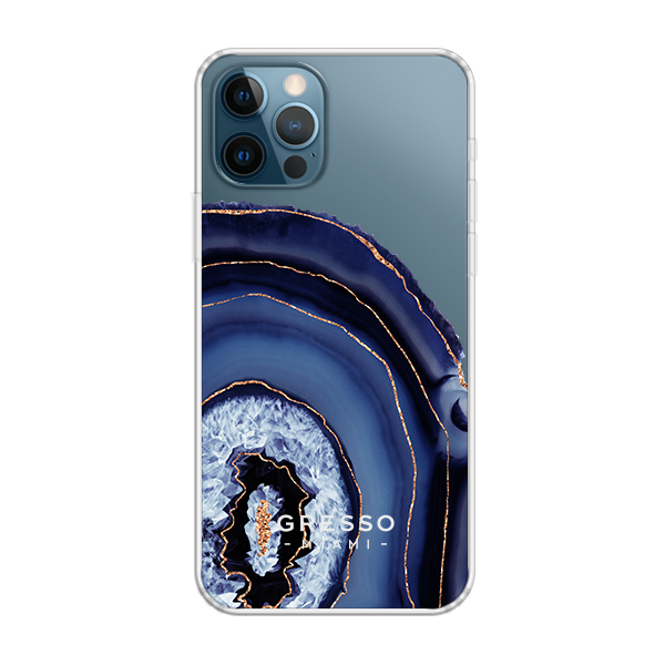 Задняя накладка GRESSO для iPhone 12 Pro. Коллекция "Drama Queen". Модель "Blue Agate".