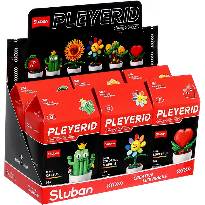 Конструктор Sluban «Цветы в горшочке», 6 видов, МИКС 9619177