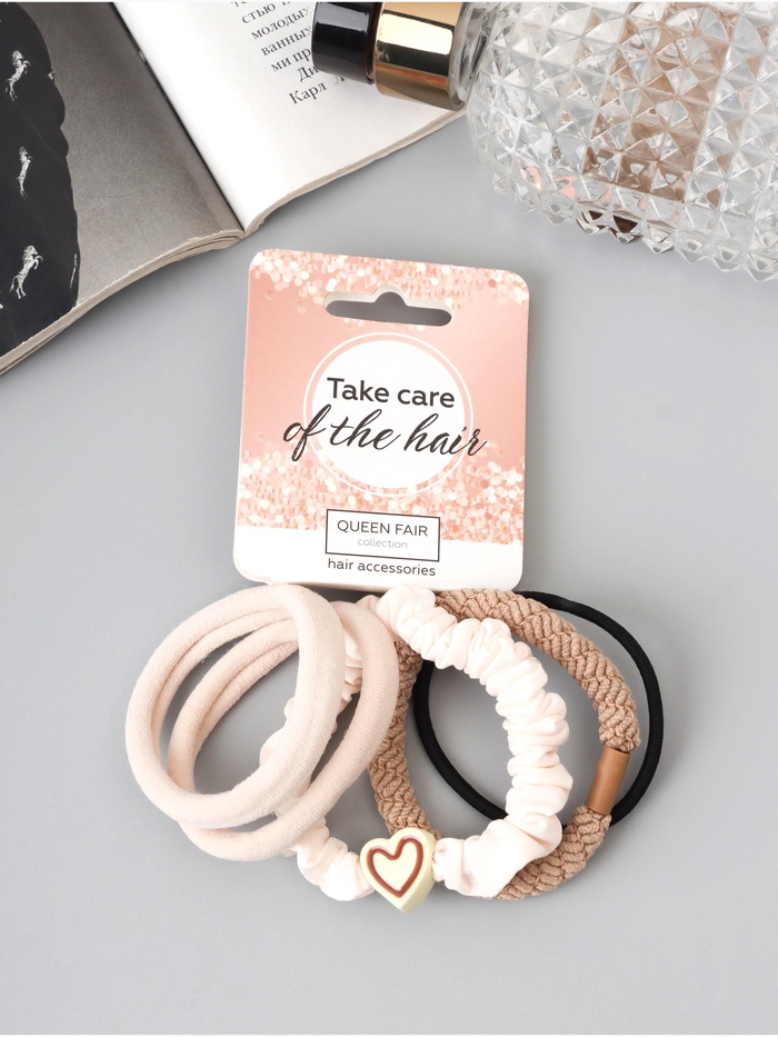 Резинка для волос «Жанет», набор 5 шт., нежность, 5 см 10105027