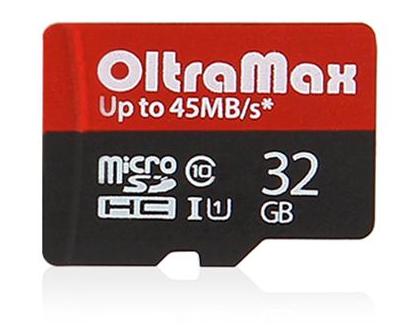 Micro SD 32Gb OltraMax Class10 UHS-I 45Mb/s с адаптером SD