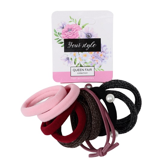 Резинка для волос "Синди люкс" (набор 10 шт) нежность стайл, 4 см, микс   9887953
