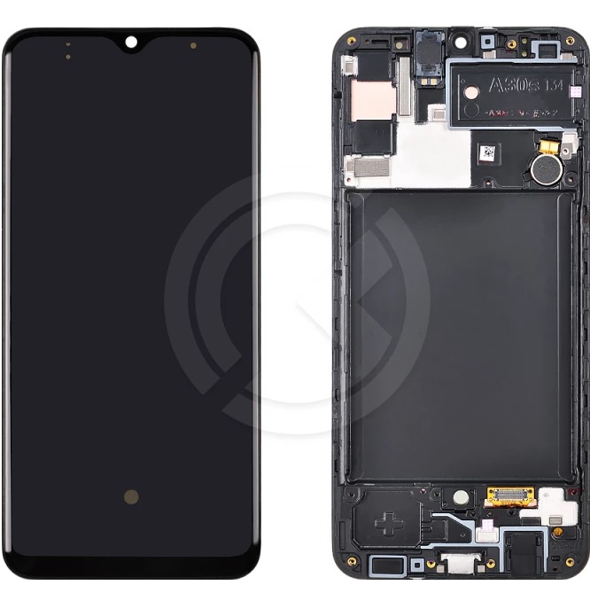 LCD дисплей для Samsung Galaxy A30s SM-A307 GH82-21190A в рамке (черный)