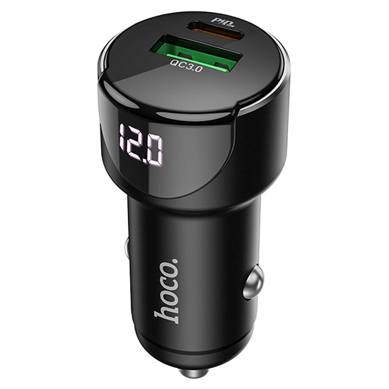 Авто ЗУ 1USB/1Type-C HOCO Z42, серый, PD20W + QC3.0