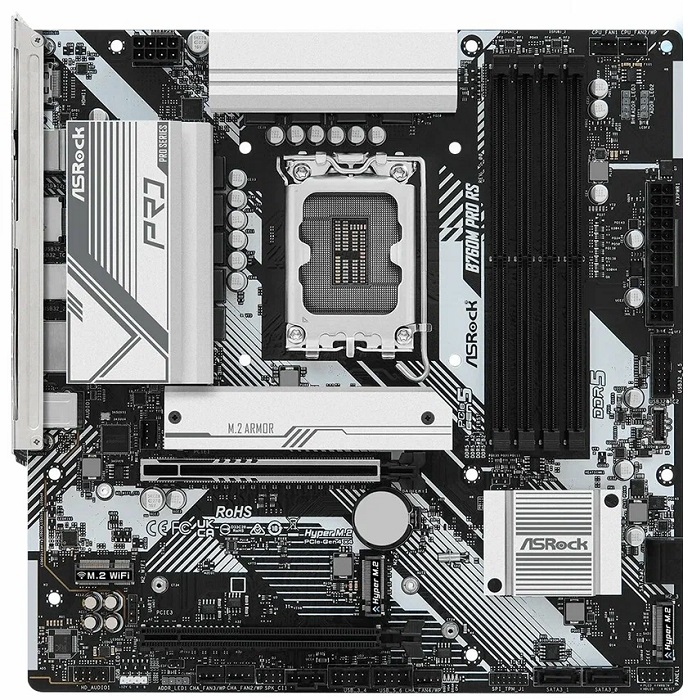 Материнская плата ASRock B760M Pro RS, Micro-ATX, LGA 1700, Intel B760, 4xDDR5, 4xSATA, 3xM.2, 1xPCI-E 5.0 x16, 1xPCI-E 3.0 x4, 1xHDMI, 1xDP, 1x 2.5Gb
