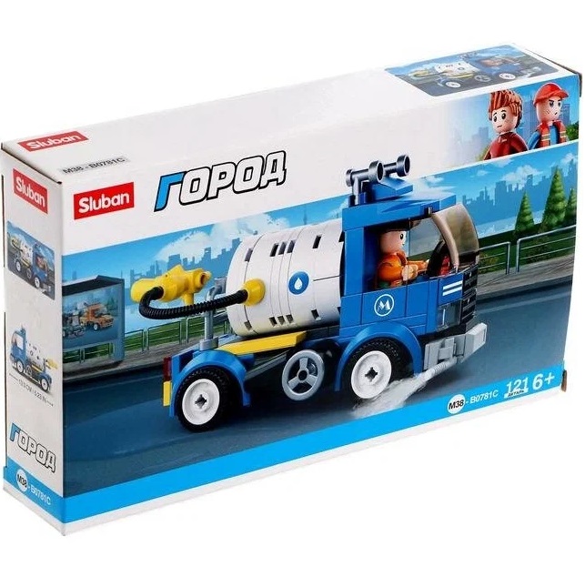 Конструктор SLUBAN Город «Поливочная машина», 121 деталь