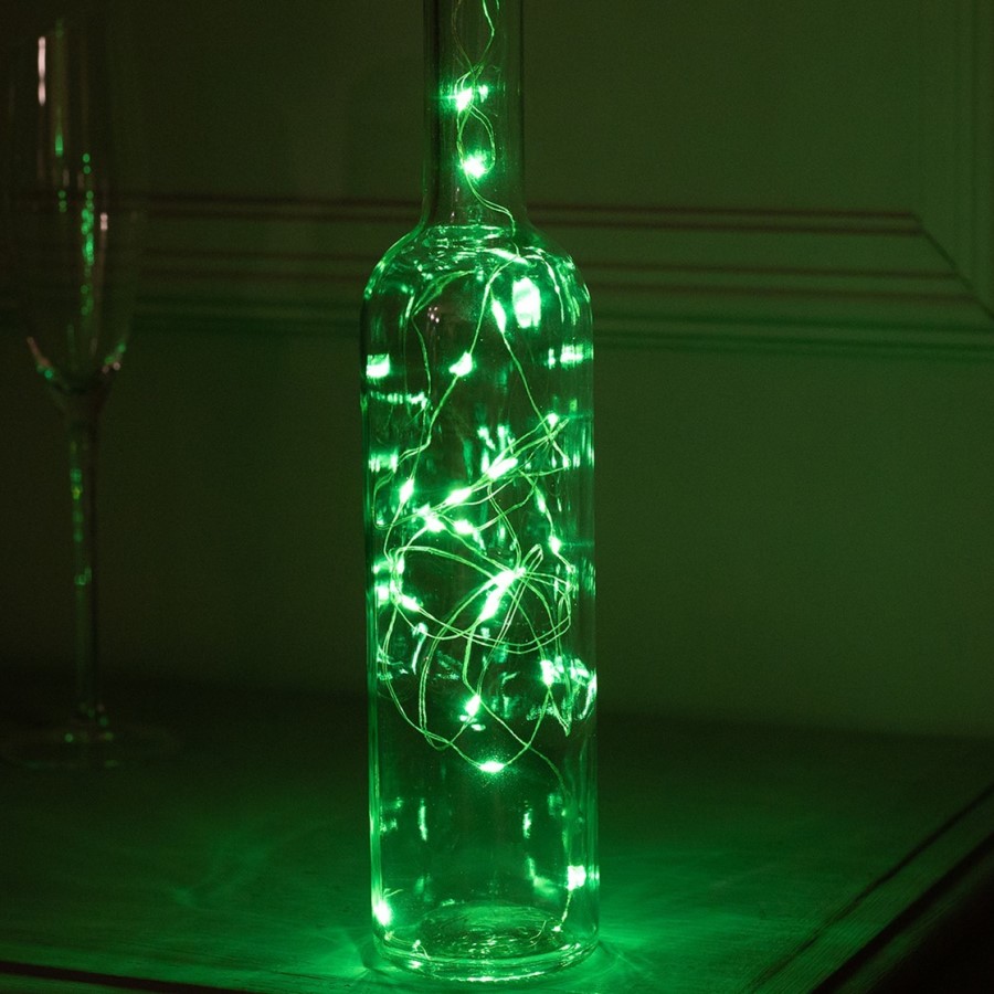 Гирлянда "Нить - Роса с пробкой" 2 м, свечение зелёное, LR44х3, IP20