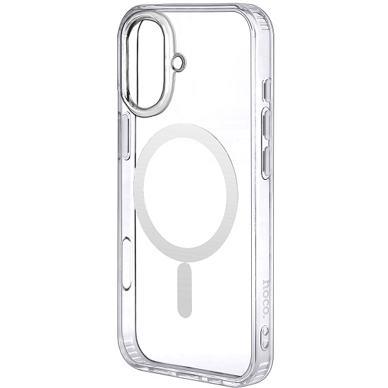Силиконовый чехол HOCO MagSafe для iPhone 16 прозрачный