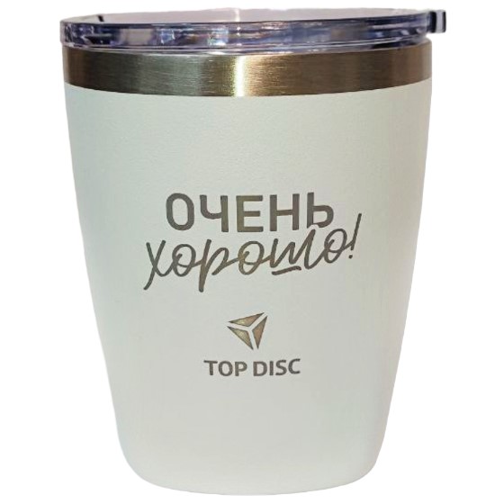 Термокружка TOP DISC белая (Viva) 400ml