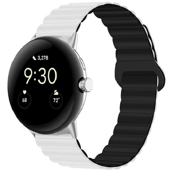 Силиконовый ремешок WB32 Универсальный 22мм на магните (white/black)