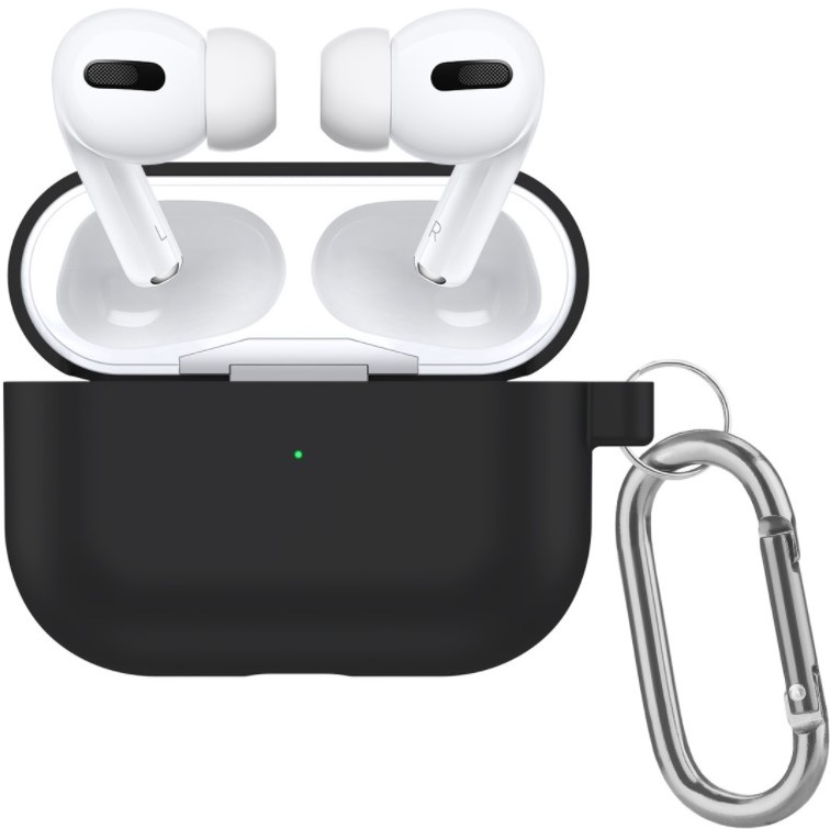 Силиконовый чехол SILICONE CASE для AirPods PRO 2 с карабином  01 черный