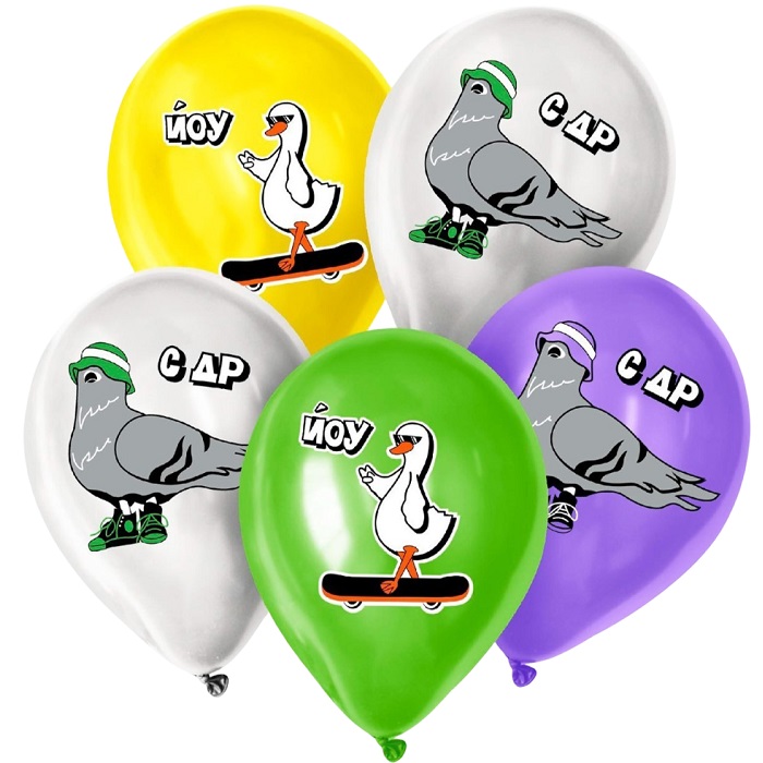 Воздушные шары латексные 12" «Крутые птицы», 25 шт. 10103586