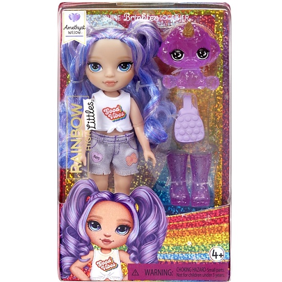 Кукла Рейнбоу Хай Littles Аметист 15 см фиолетовая с аксессуарами RAINBOW HIGH
