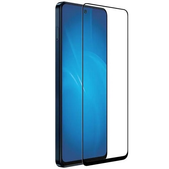 Закаленное стекло с цветной рамкой (fullscreen+fullglue) для Tecno Camon 19/19 Pro DF tColor-08 (black)