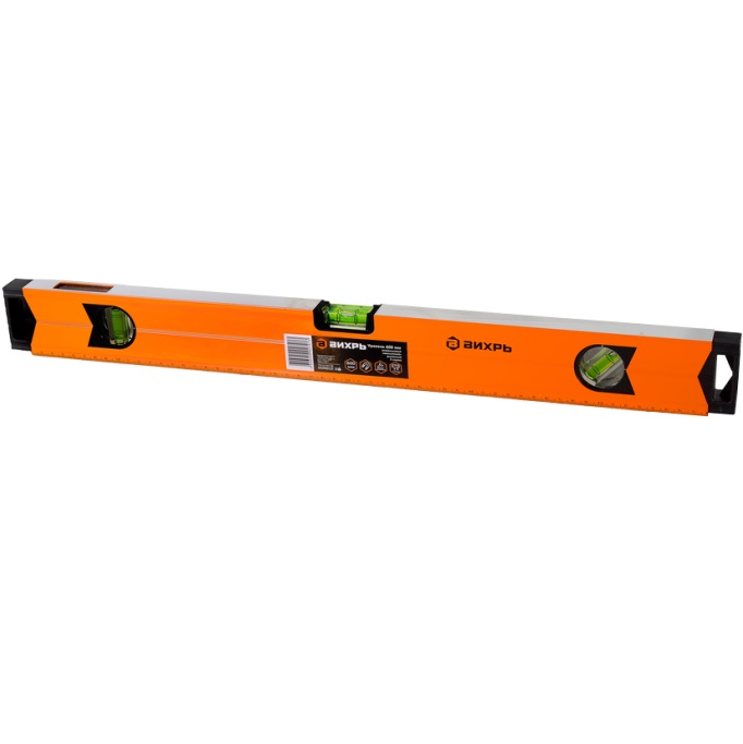 Уровень алюминиевый "Магнитный" 600 мм, фрезерованный, 3 глазка (1 зеркальный) ВИХРЬ 73/11/4/18