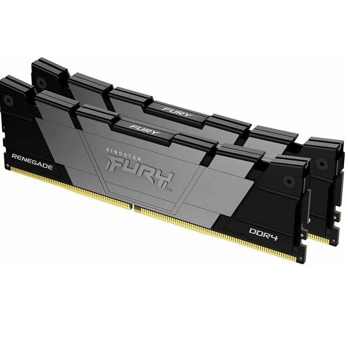 Оперативная память DDR4 32Gb (2x16Gb) Kingston Fury Renegade, 3200MHz, CL16, DIMM, с радиаторами, серый/черный KF432C16RB12K2/32