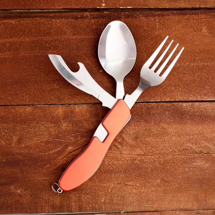 Набор туриста 3в1: вилка, ложка, нож с открывалкой 506066