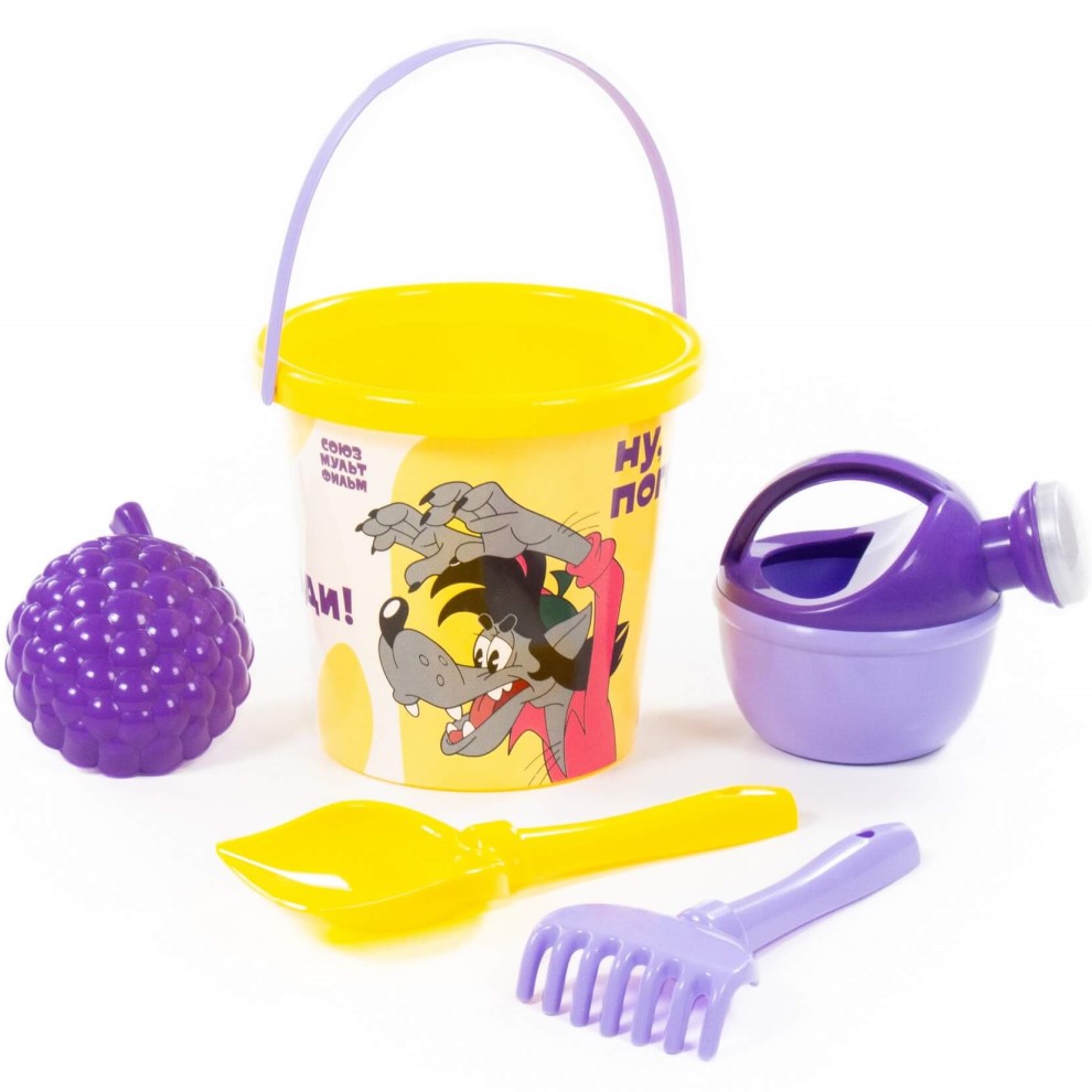 Набор ПОЛЕСЬЕ №5: ведро, лопатка, грабельки, формочка (малина), лейка малая