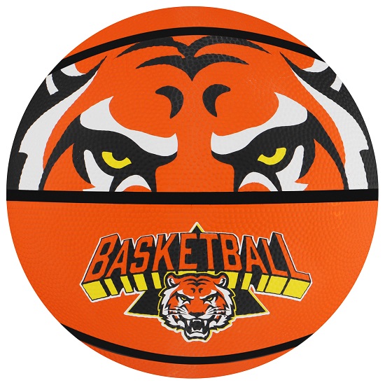 Мяч баскетбольный ONLYTOP «Тигр», клееный, 8 панелей, р. 7, резина, резиновая камера
