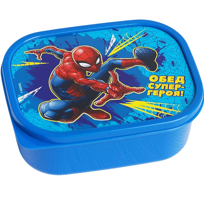 Ланч-бокс детский прямоугольный 500 мл «Обед супергероя», Человек-паук 3933440