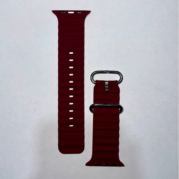 Силиконовый ремешок OCEAN BAND 42/44/45/49мм, №20, бордовый. застежка-пряжка