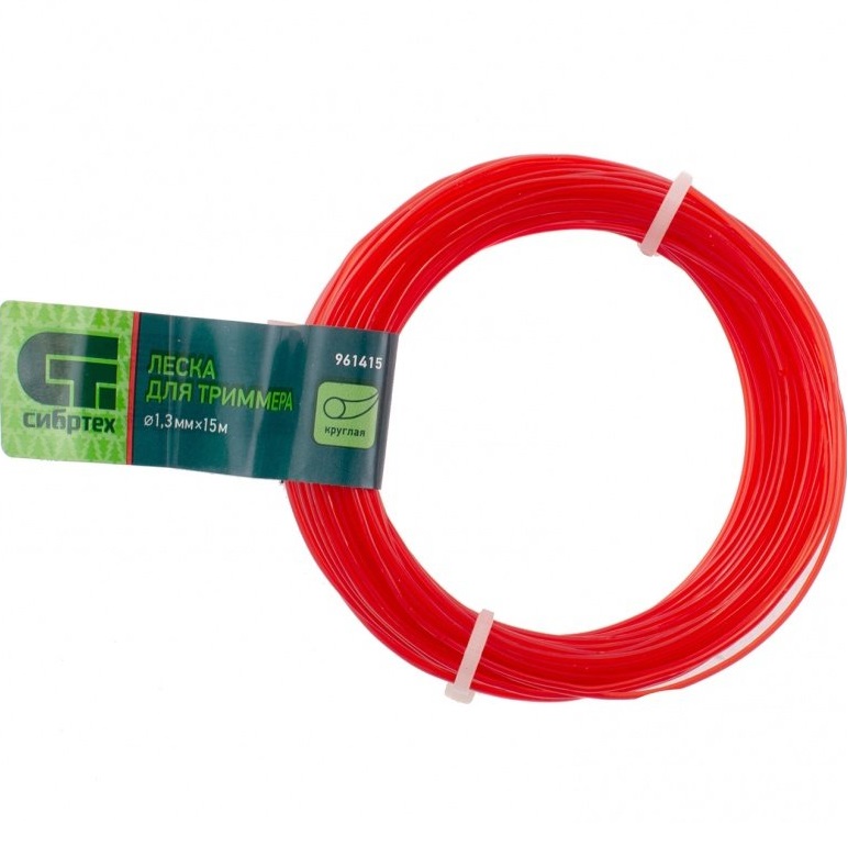 Леска для триммера круглая, 1,3 мм х 15 м, Россия// Сибртех 961415