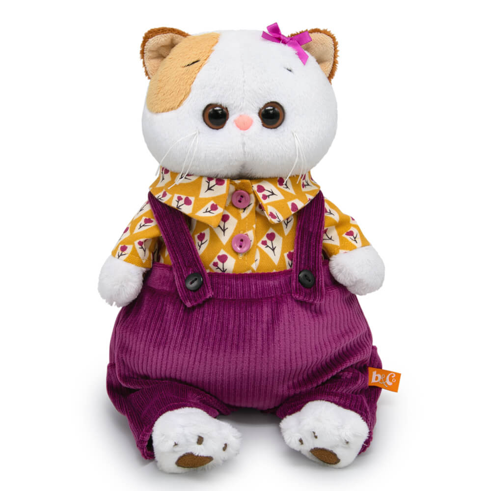 Мягкая игрушка Кошечка Ли-Ли в вельветовом полукомбинезоне, 27 см (LK27-145)