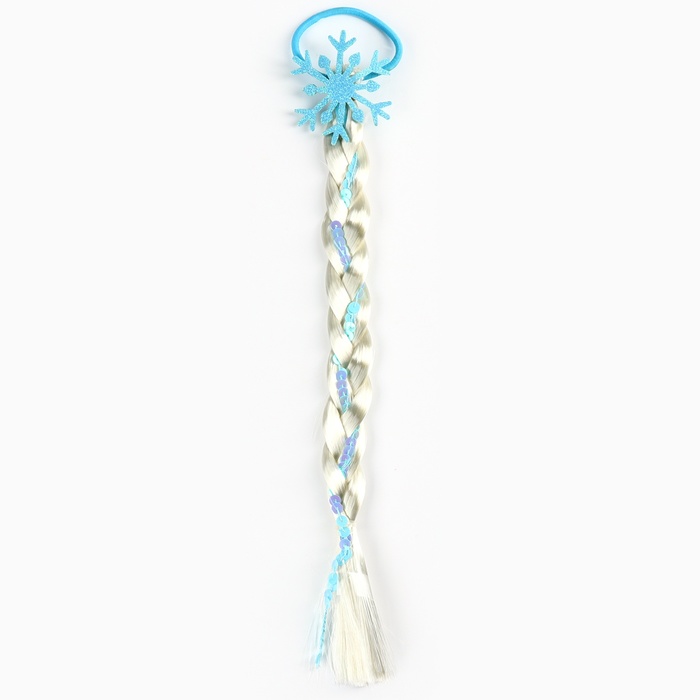 Резинка для волос новогодняя, прядь «Снежинка» 40 см, Холодное сердце 6259419