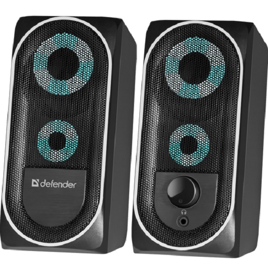 Колонки 2.0 DEFENDER Solar 2 чёрный (2*4Вт)