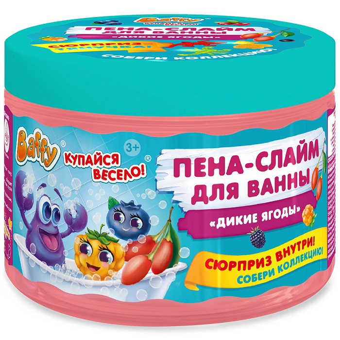 Пена-слайм для ванны детская серии "С сюрпризом" ТМ "Baffy", в банке D0153-W