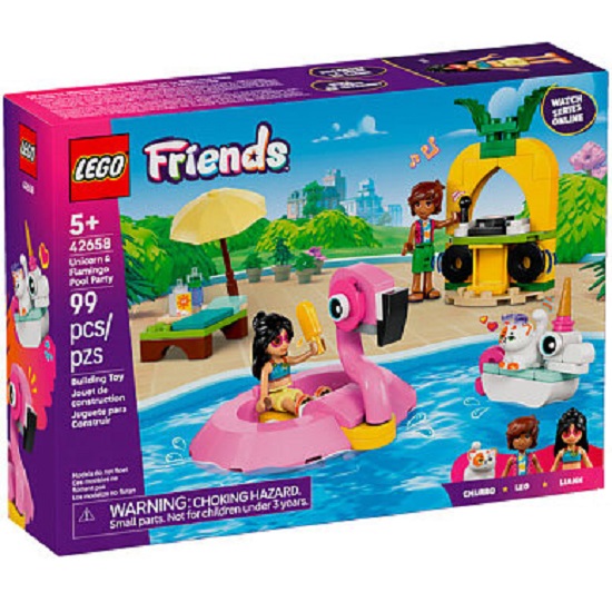 Конструктор LEGO FRIENDS 42658 Вечеринка у бассейна с единорогом и фламинго