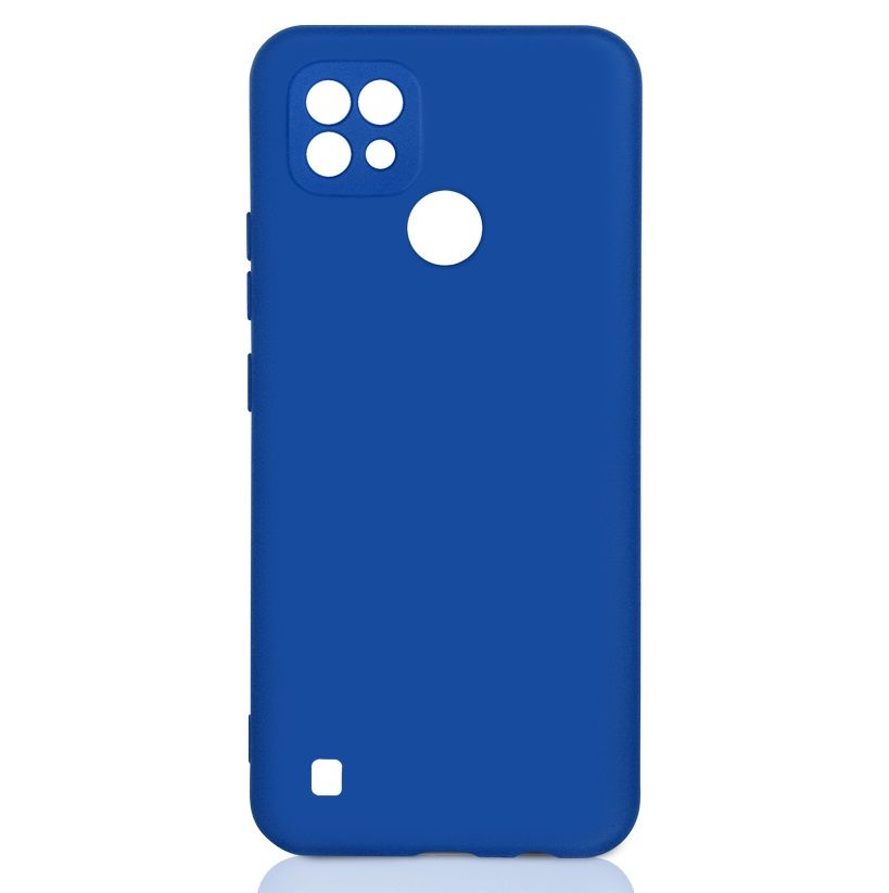 Силиконовый чехол DF для Realme C21 DF rmOriginal-11 (blue) с микрофиброй