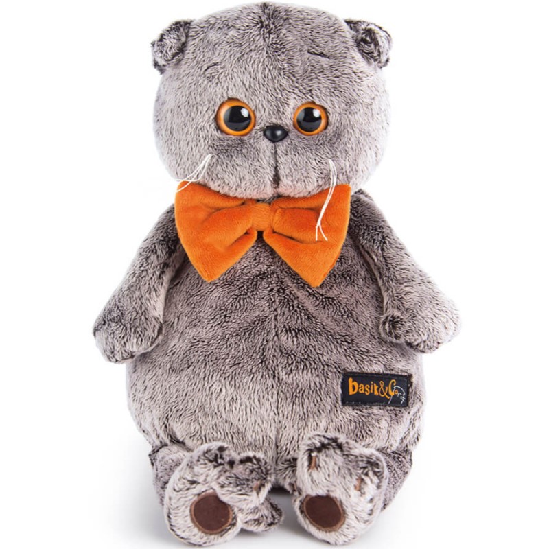 Мягкая игрушка Басик в рыжем бархатном банте, 19 см (Ks19-031)