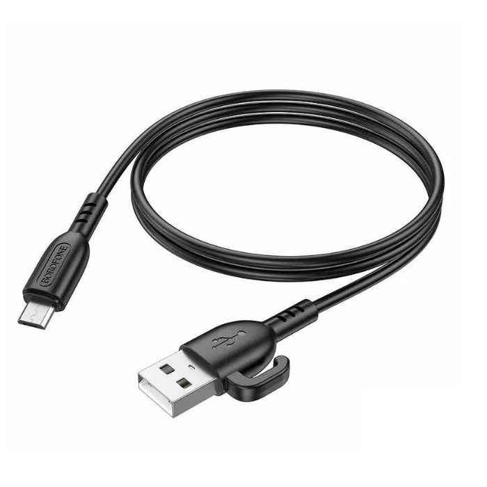 Кабель USB <--> microUSB  1.0м BOROFONE BX91 Symbol, чёрный