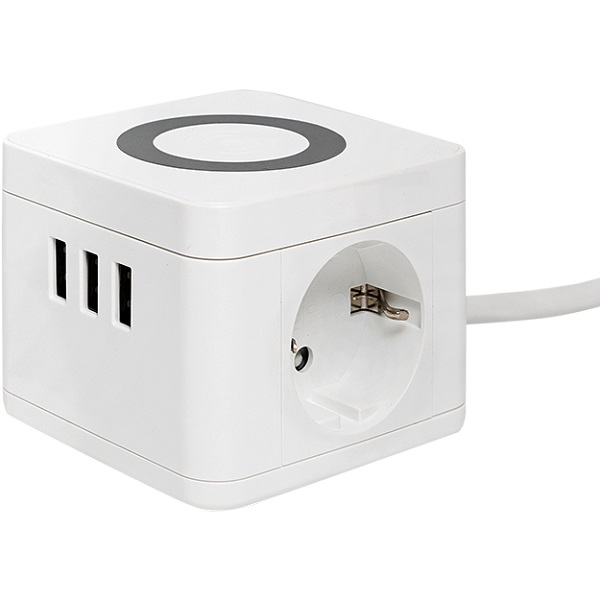 Сетевой удлинитель  1.3м EKF "Куб" 2 гнезда 3USB 2,4А