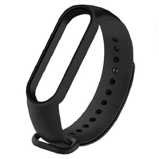 Силиконовый ремешок WB13 Xiaomi Mi Band 5/Mi Band 6 на кнопке (регулируемый) (black)