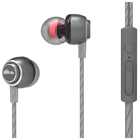 Наушники RITMIX RH-150M серые