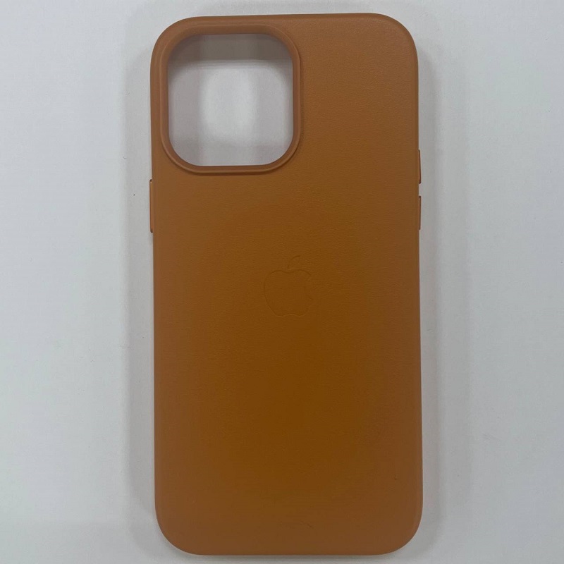 Задняя накладка LEATHER CASE для iPhone 14 Pro Max оранжевый (с MagSafe)